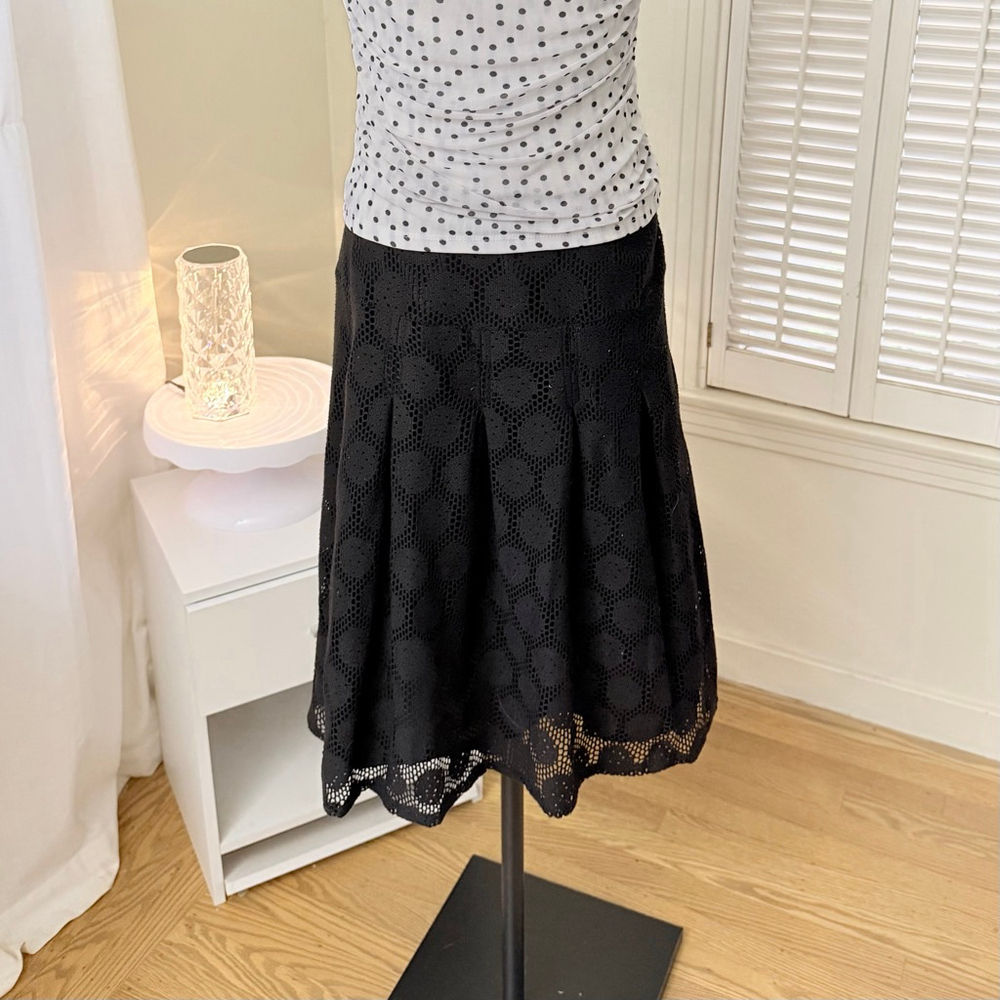 Sport Collection‎ Black Crochet Style A-Line Skirt S